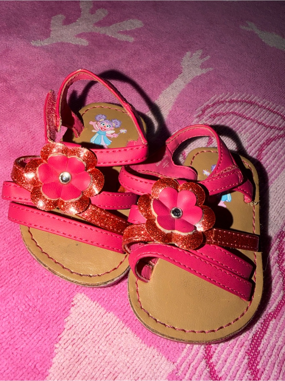 Sesame Street Pink Toddler Flower Sandals